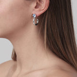 Dyrberg Kern - Quinte Shiny Silver Hoop Earrings Light Blue