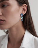 Dyrberg Kern - Sanctu Shiny Silver Drop Earrings, Light Blue