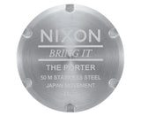 Nixon - Porter Black Leather White & Silver Watch