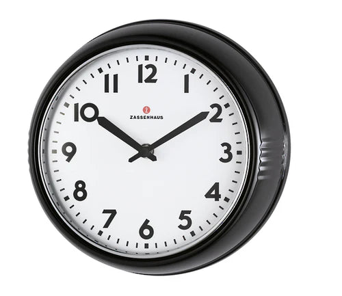 Zassenhaus - Retro Clock Black