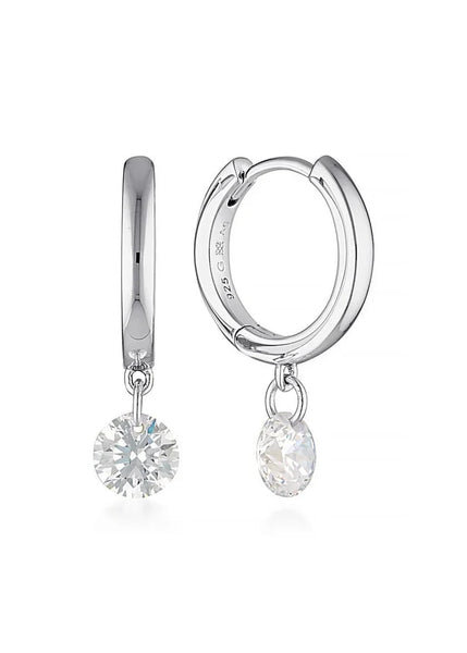 Georgini - Mirage Alice White CZ Droplet Earrings Silver