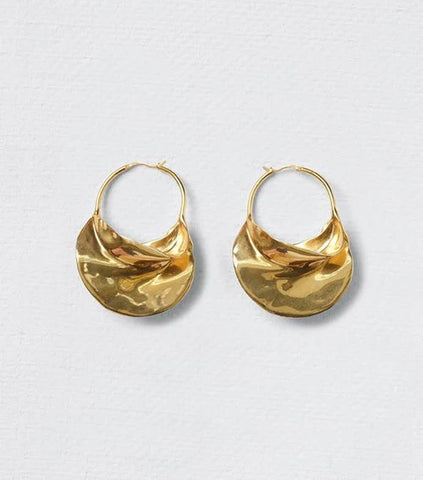 Queen Of The Foxes - Molten Hoop Earrings Gold