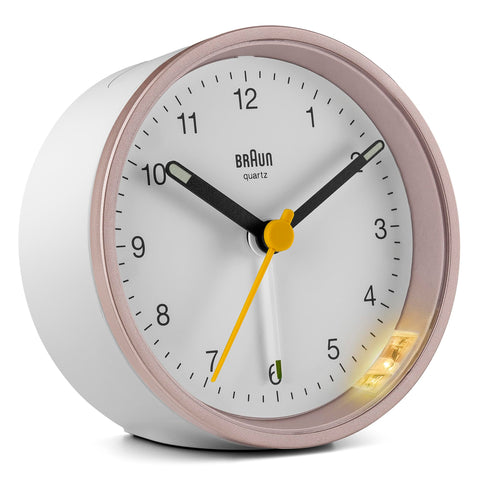 Braun - Classic Analogue Alarm Clock Rose & White