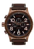 Nixon - 51-30 Chrono Leather Chocolate & Dark Roast Brown