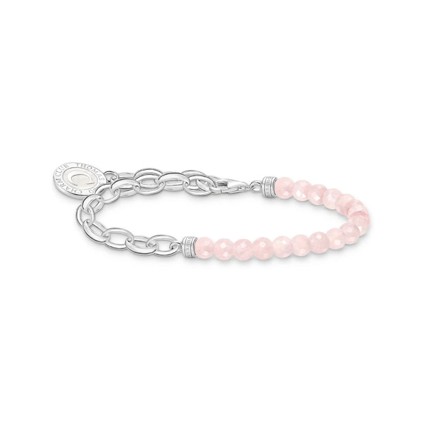 Thomas Sabo CHARMISTA - Rose Quartz Silver Bracelet with Charmista Coin