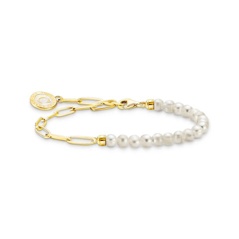 Thomas Sabo CHARMISTA - YGP Fresh Water Pearl Long Link with Charmista Coin