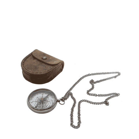 Le Monde - Decorative Compass In Leather Pouch