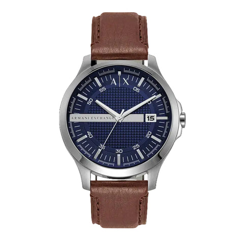 Armani Exchange - Gents Three-hand Leather Strap Watch