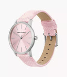 Armani Exchange - Three Hand Pink Leather Watch