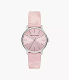 Armani Exchange - Three Hand Pink Leather Watch