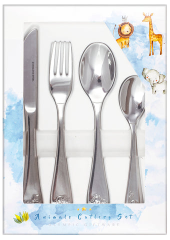 Children's Cutlery 4pc Set - Animals