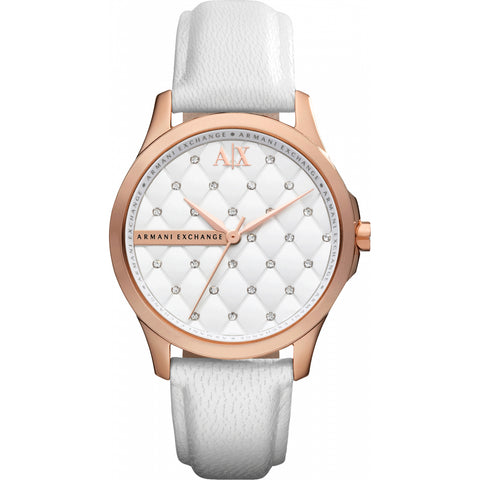 Armani Exchange - White & Rose Gold Watch