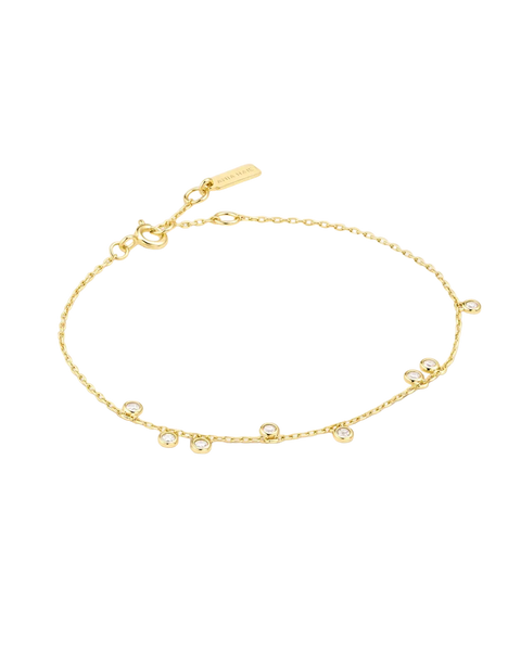Ania Haie - Gold Bezel-Set Droplet Station Bracelet