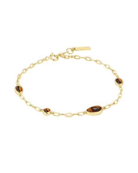 Ania Haie - Wanderer Tigers Eye Bracelet Gold Plate