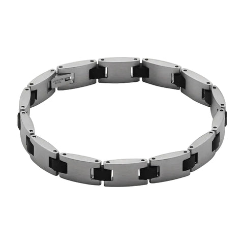 Najo - Paragon Men's Steel & Rubber Bracelet