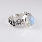 Nick Von K - Mermaid ring in Sterling Silver with Rainbow Moonstone