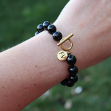 Fabuleux Voux - Black Onyx Polished Bracelet Gold Plate