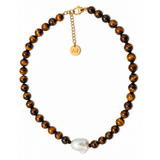 Fabuleux Voux - Tigers Eye Baroque Pearl Necklace