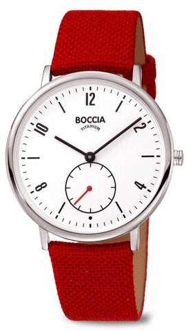 Boccia - Pure Titanium Subsidiary Second, Red Strap Watch