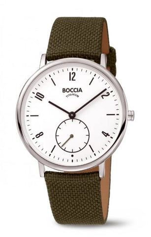 Boccia - Pure Titanium Subsidiary Second Hand, Green Strap Watch