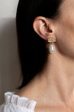 Boh Runga - Piwakawaka Pearl Drop Earrings Gold Plate