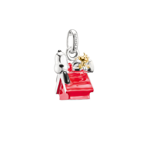 Thomas Sabo - 18k Gold Plated Charm Pendant Snoopy & Woodstock Doghouse Peanuts Connect