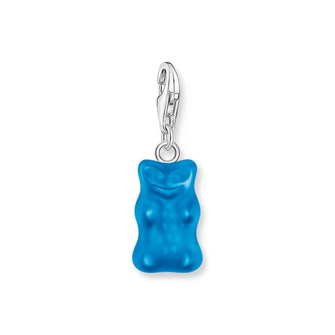 THOMAS SABO - SILVER CHARM PENDANT BLUEBERRY BLUE GOLD BEAR