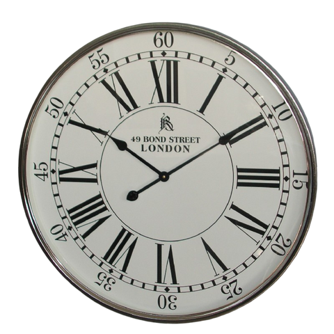 Wall Clock - Nickel Bezel Clock With Glass Face