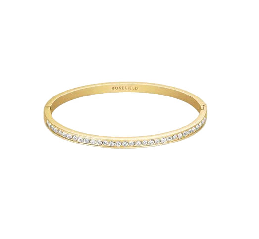 Rosefield Jewellery - Channel Set Crystal Bangle Gold