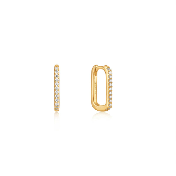 Ania Haie - Glam Oval Hoop Earrings Gold Plate