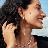 Ania Haie - Silver Sparkling Shell Pearl Huggie