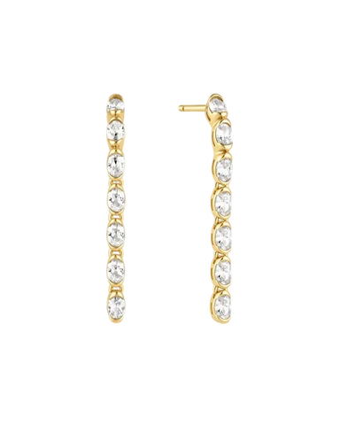 Ania Haie - Wanderer Gold CZ Oval Dangle Earrings