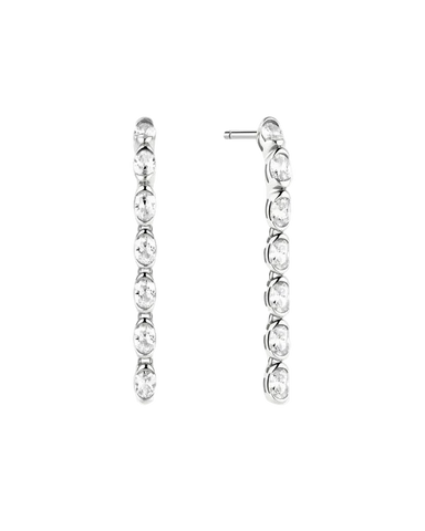 Ania Haie - Wanderer Silver CZ Oval Dangle Earrings