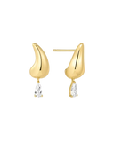 Ania Haie - Fluid Gold Curved CZ Teardrop Stud