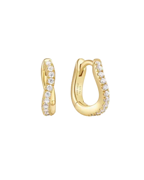 Ania Haie - Fairy Pave Wave Huggie Gold Plate