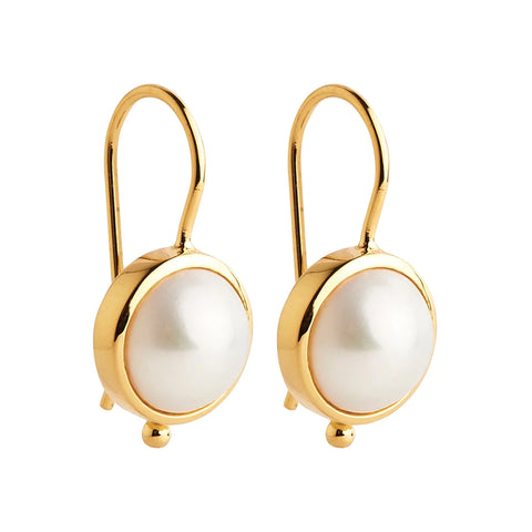 Najo - Garland Earrings Yellow Gold Pearl