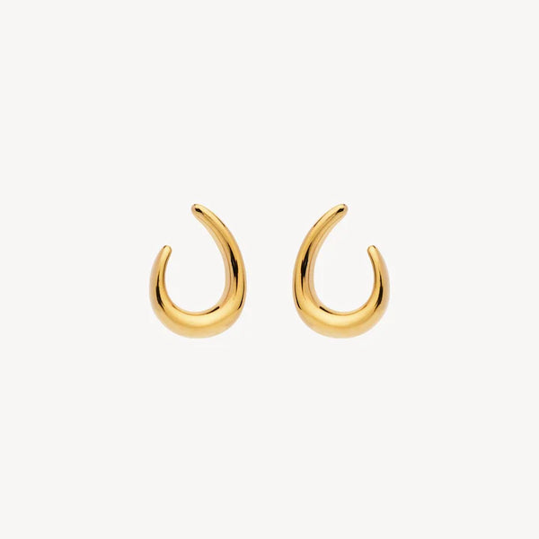 Najo - Baby Curl Stud Earrings Gold Plated
