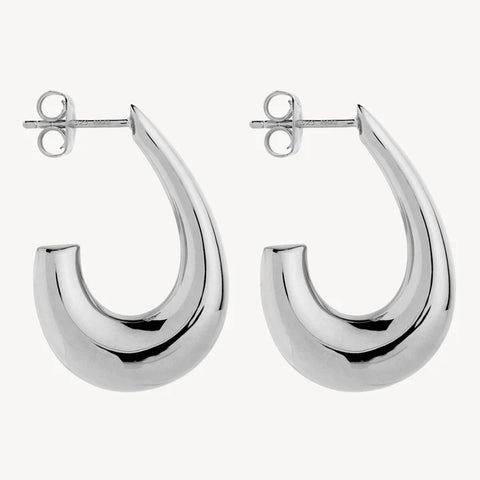 Najo - Sweep Stud Earrings Silver