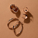 Najo - Cocoon Hoop Earring Rose Gold Plated
