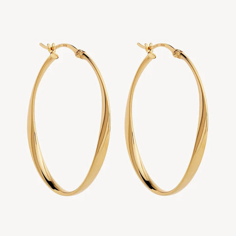 Najo - Cinta Large Hoop Earrings Gold Plated