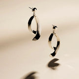 Najo - Silver Frond Stud Earrings Silver
