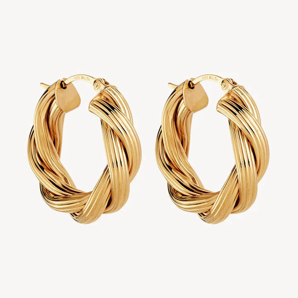 Najo - Glamour Hoop Earrings Gold Plated