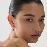 Najo - Solace Yellow Gold Garnet Huggie Earring