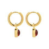 Najo - Solace Yellow Gold Garnet Huggie Earring