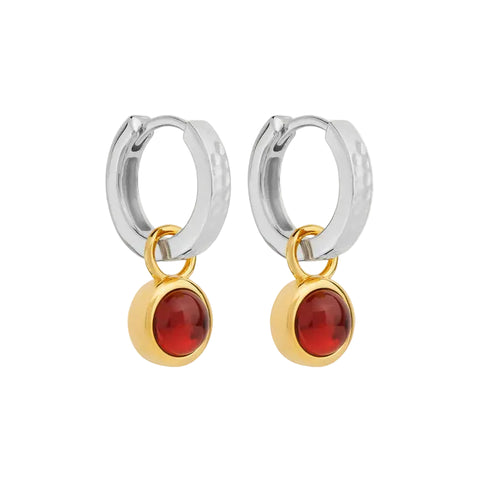 Najo - Solace 2-Tone Garnet Huggie Earring