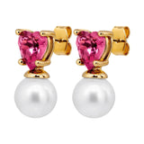 Dyrberg Kern - Emo Gold Earrings Rose & White Pearl