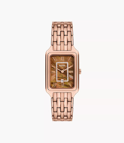 Fossil - Raquel Three-Hand Day Date Rose Gold Tone Watch