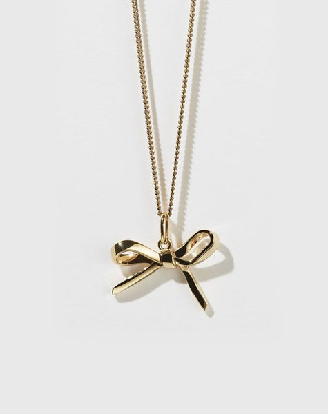 Meadowlark - Bow Charm Necklace Gold Plated