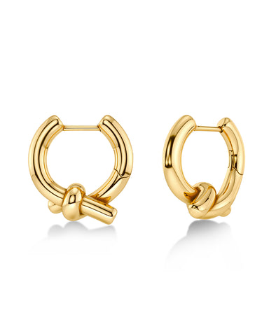 Novel Knot Hoops Large Gold Plate