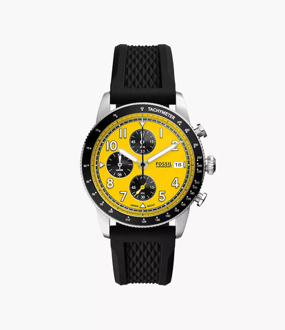 Fossil - Sport Tourer Chronograph Black Silicone Watch